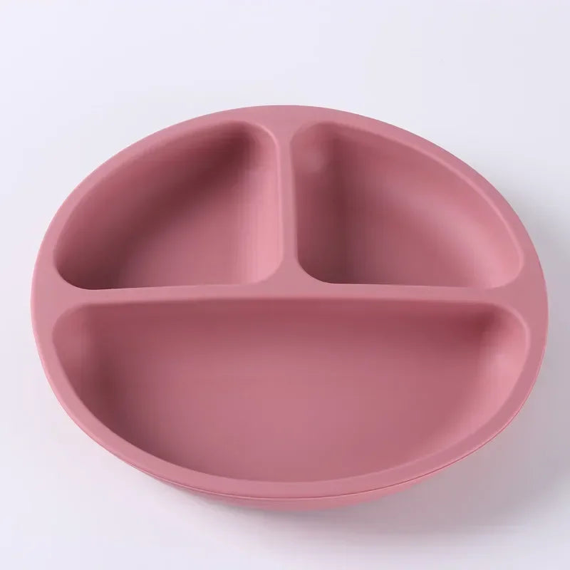 Silicone Tableware Children's Dinner Plate Divided Dinner Plate Auxiliary Training Tableware Set Snack Bowl