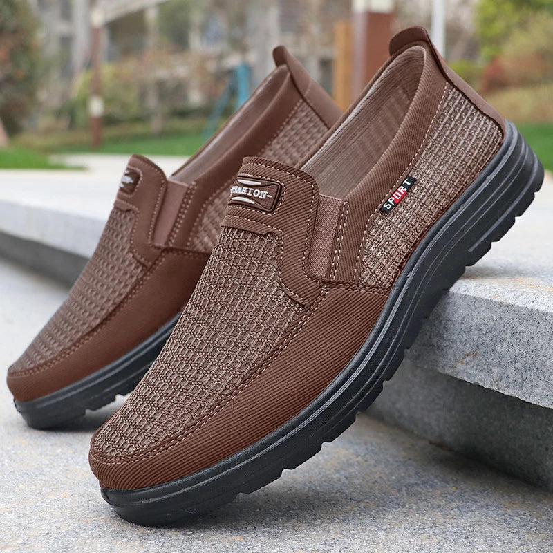 Men's Fashionable Solid Woven Knitted Running Shoes - Lightweight, Breathable and Non-Slip - Perfect Sports Shoes for Outdoor Ad