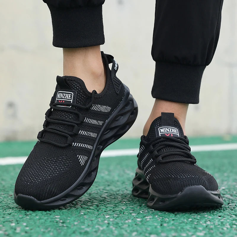 Men's casual shoes fashion sneakers breathable running shoes mesh lightweight outdoor walking training tennis shoes plus size