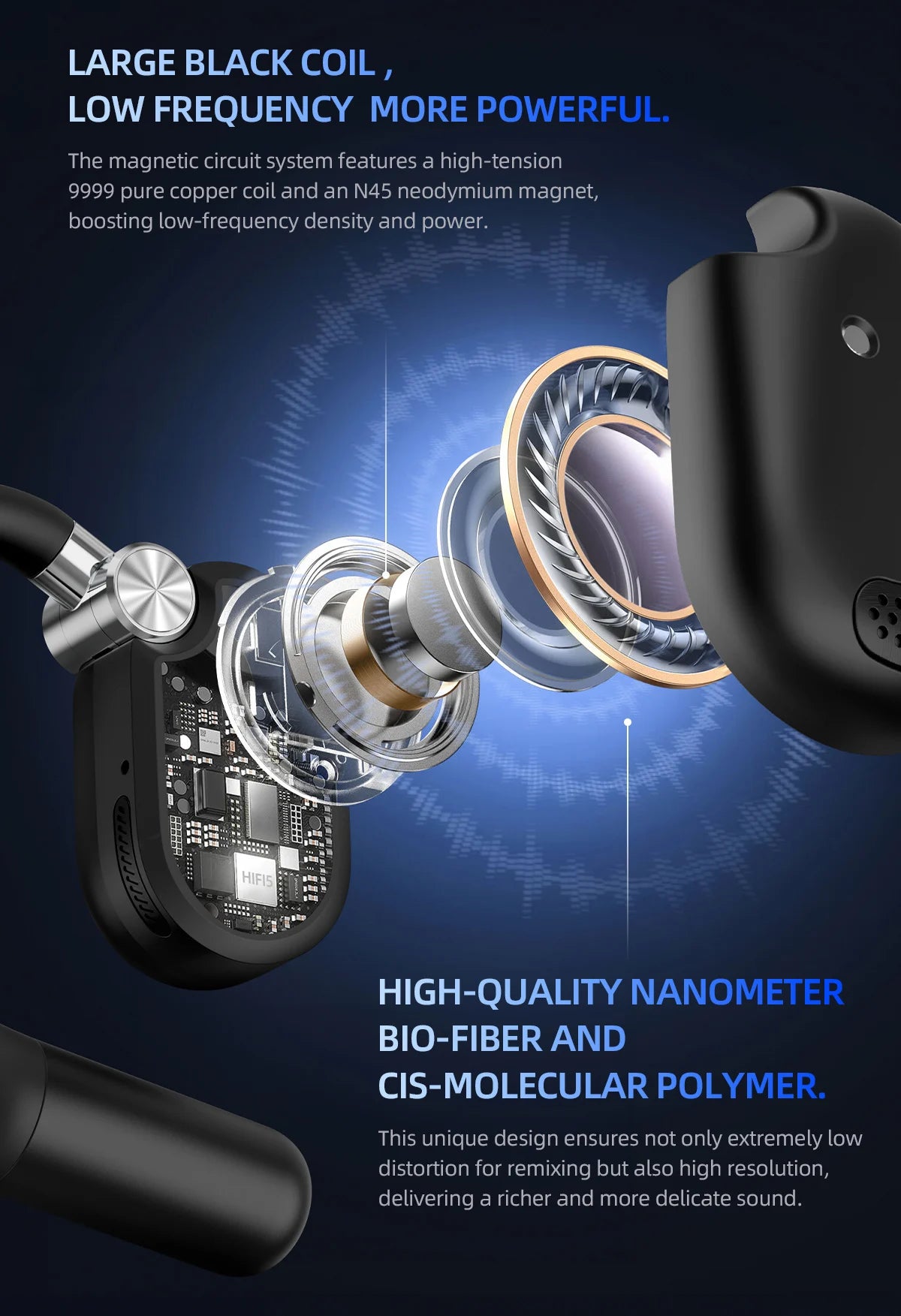 Oneodio OpenRock X Open Ear Headphones Bluetooth 5.3 Wireless Earphones OWS Air Conduction Sports Earbuds With 4 ENC Mic APP 48h