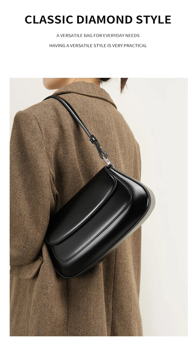 YANATARI underarm cowhide Genuine leather handbags women vintage shoulder bag female luxury bags womens high quality 2025