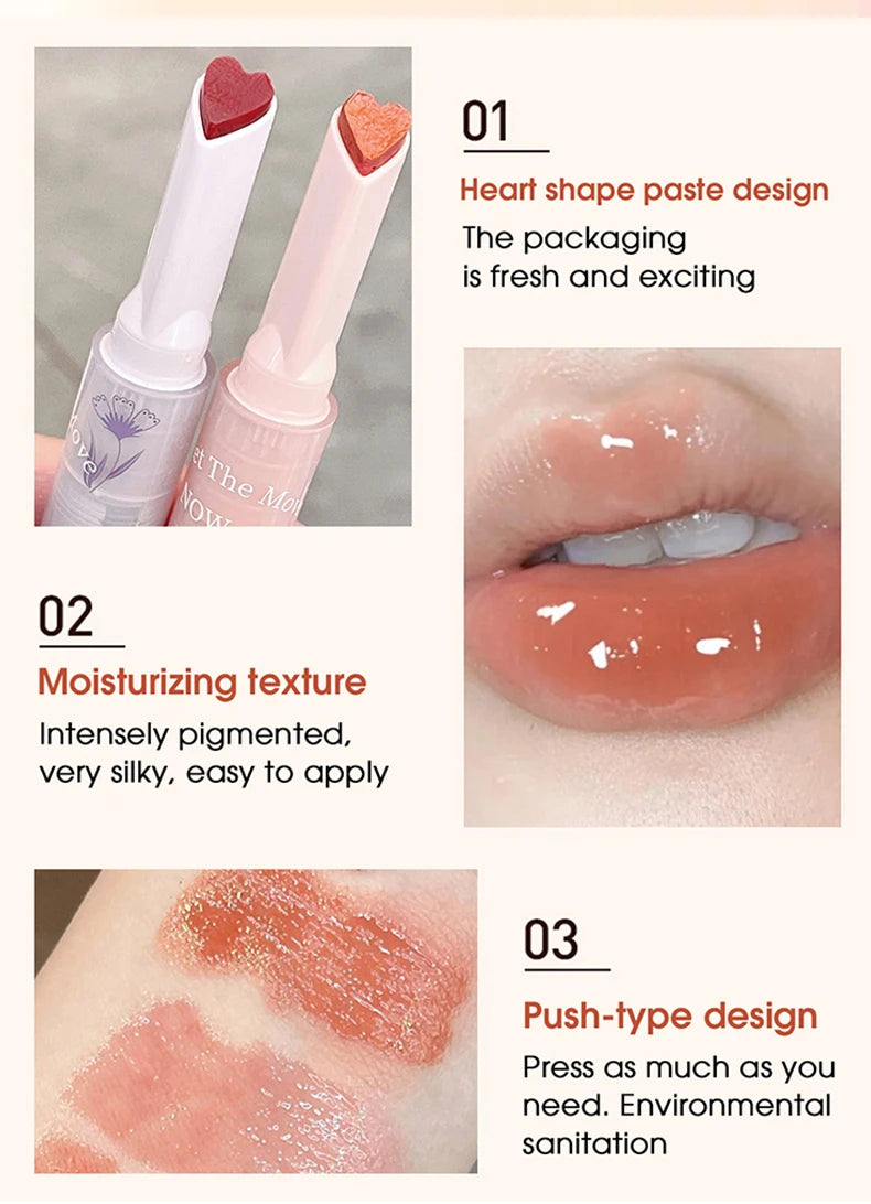 Gege bear flower words honey lipstick moisturizing mirror gloss jelly love lipstick lipstick pen