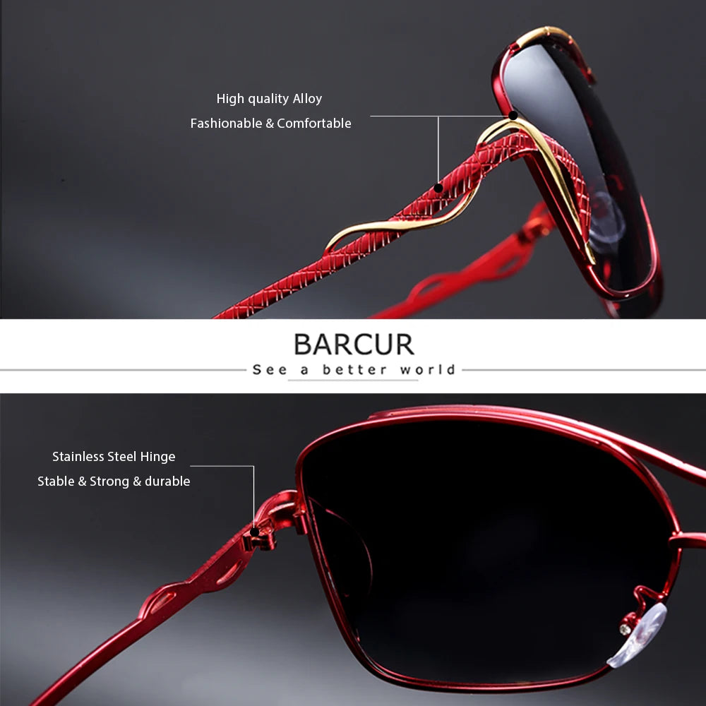 BARCUR Women's Sunglasses Oversized Shade Sun glasses Women Polarizing Glasses Gradient Lens UV400 Protection oculos lunette de