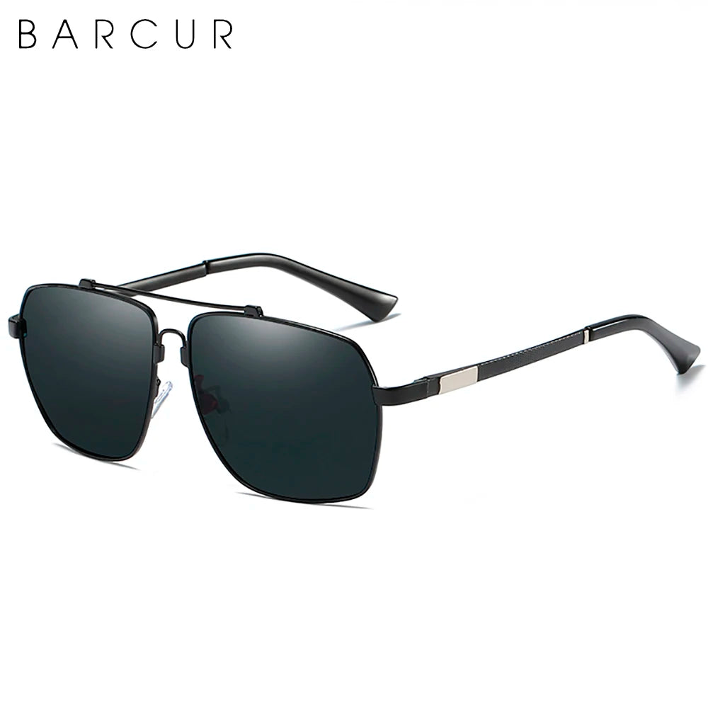 BARCUR Brand Design Titanium Alloy Frame Sunglasses Polarized Men Sun Glasses Women Pilot Eyewear Mirror Shades UV400