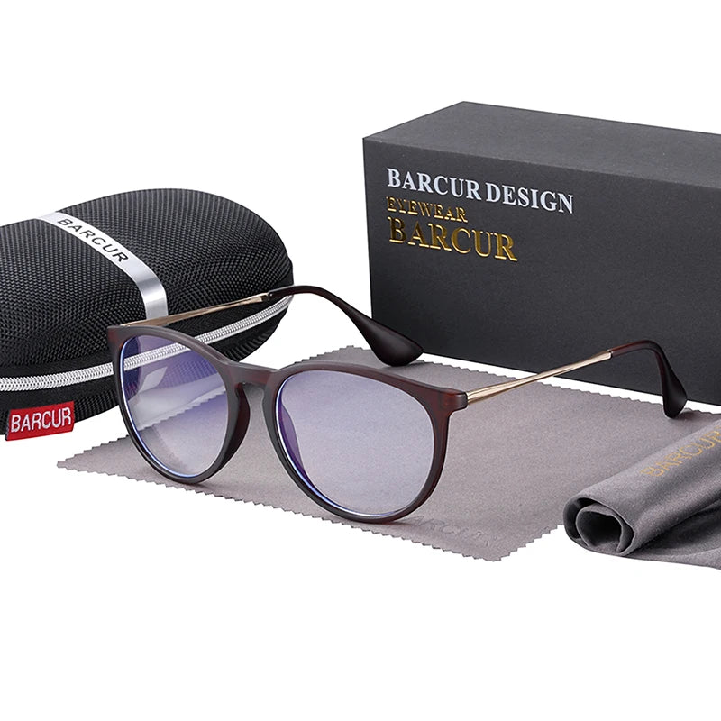 BARCUR Anti Blue Light Computer Glasses Frame Men Glass Frames Women Trend Styles Brand Optical Reading