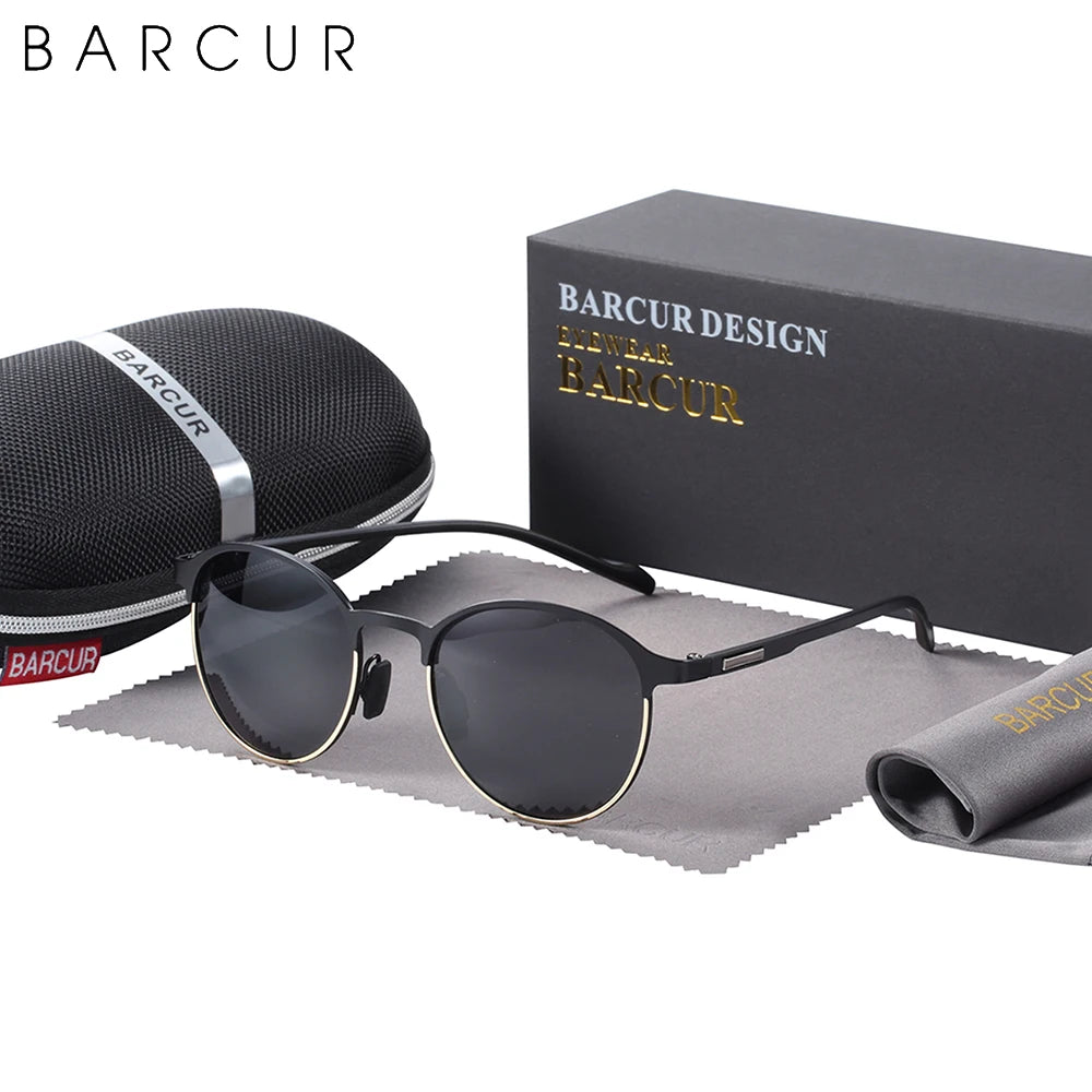 BARCUR Temples Sunglasses Women Polarized Fashion Sun Glasses Driving Round Ladies Sunglass