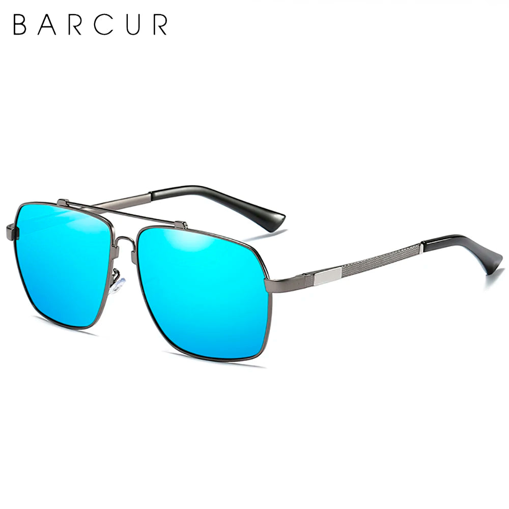 BARCUR Brand Design Titanium Alloy Frame Sunglasses Polarized Men Sun Glasses Women Pilot Eyewear Mirror Shades UV400