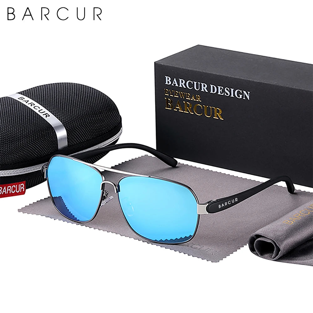 BARCUR Polarized Men Sun Glasses For Driving Durable Sunglasses Eyewear UV400 Gafas Oculos De Sol