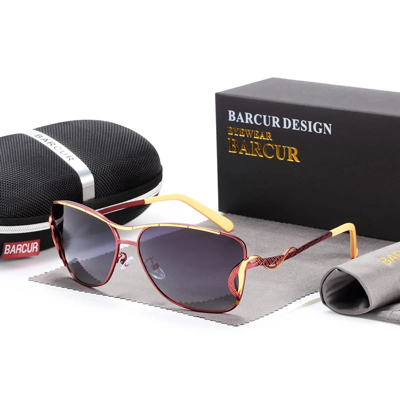 BARCUR Women's Sunglasses Oversized Shade Sun glasses Women Polarizing Glasses Gradient Lens UV400 Protection oculos lunette de
