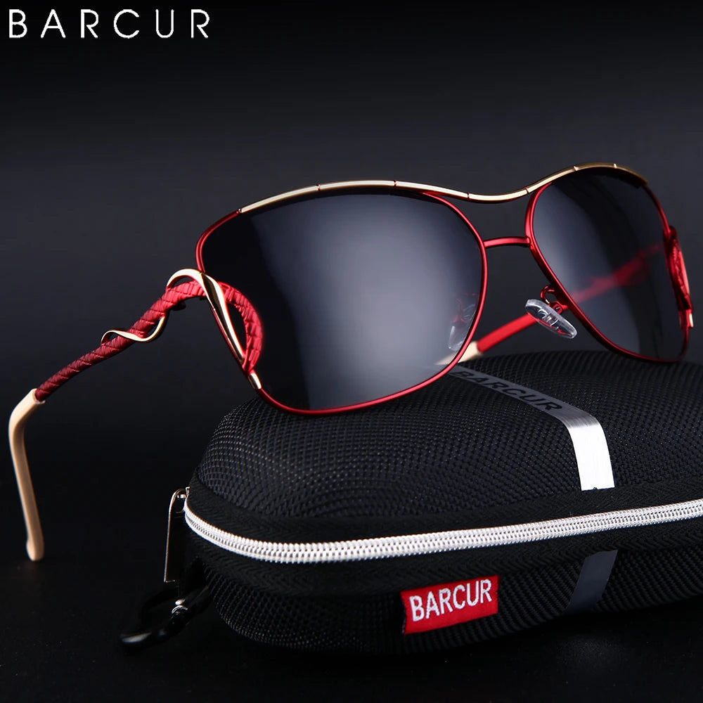BARCUR Women's Sunglasses Oversized Shade Sun glasses Women Polarizing Glasses Gradient Lens UV400 Protection oculos lunette de