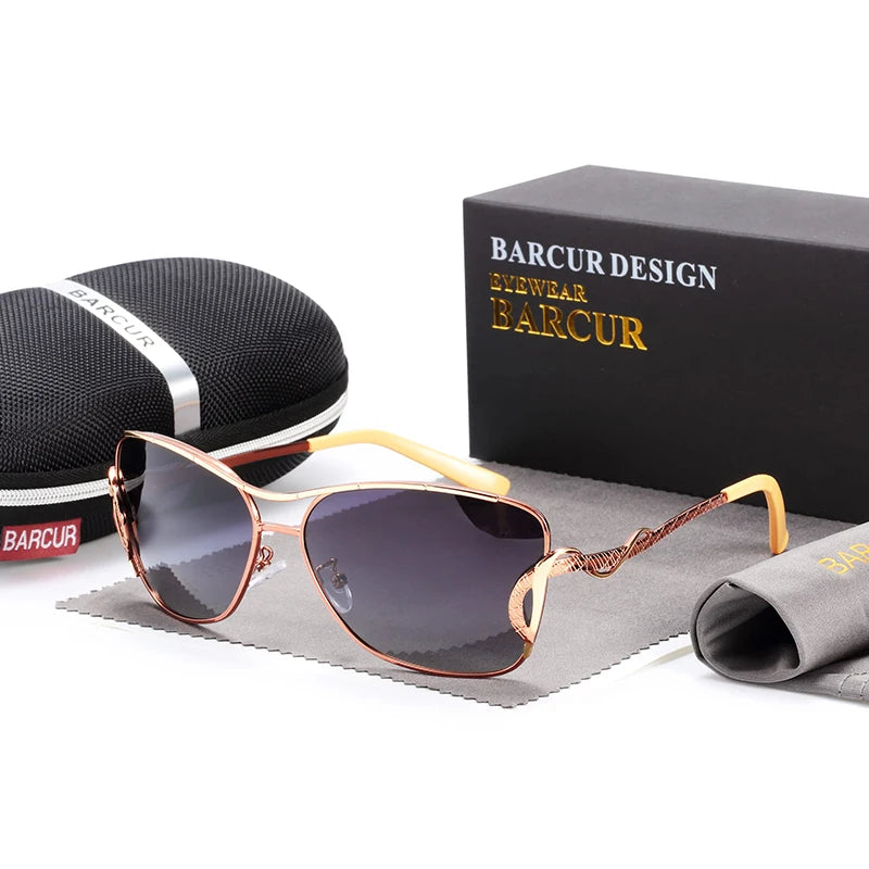 BARCUR Women's Sunglasses Oversized Shade Sun glasses Women Polarizing Glasses Gradient Lens UV400 Protection oculos lunette de