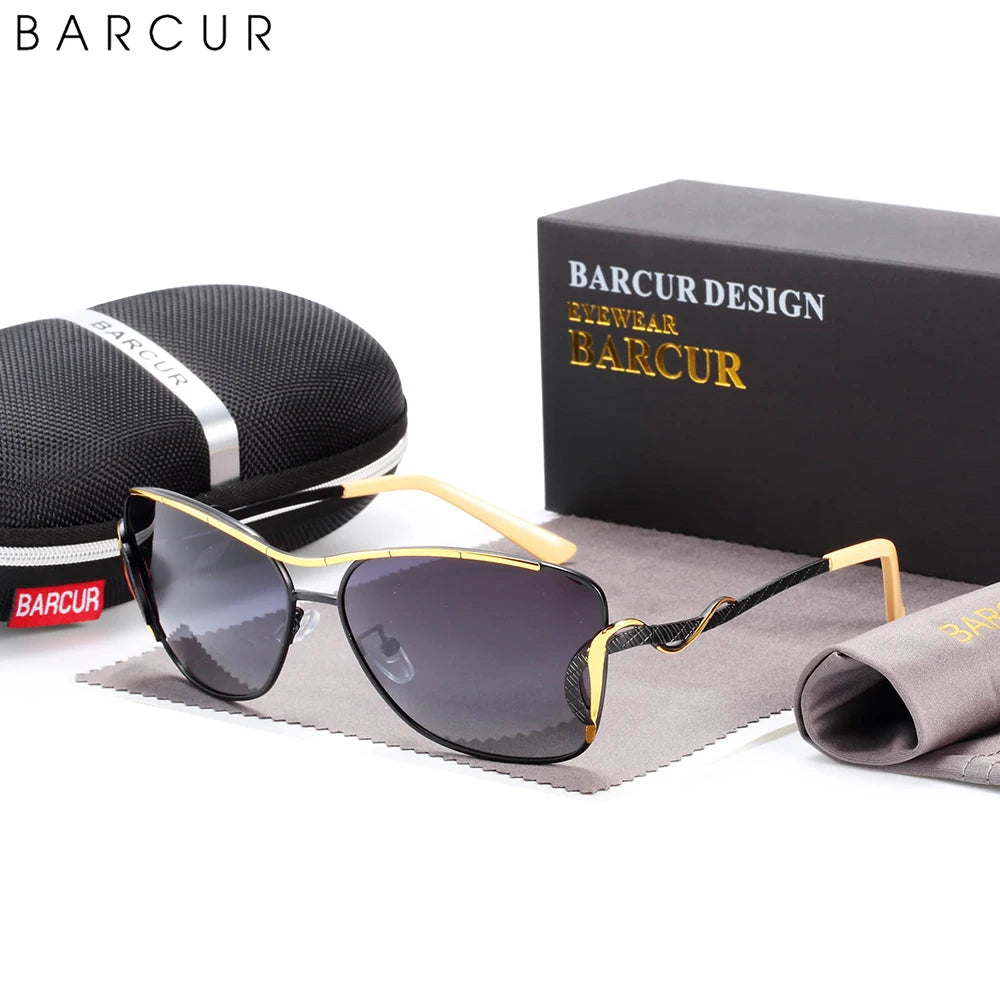 BARCUR Women's Sunglasses Oversized Shade Sun glasses Women Polarizing Glasses Gradient Lens UV400 Protection oculos lunette de