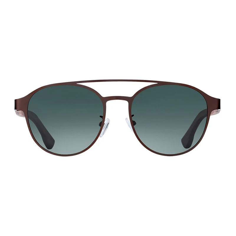 BARCUR Fashion Round Design Women Sunglasses Metal Frame Polarized Lens Laminated Ebony Wood Temple Man Sun Glasses UV400