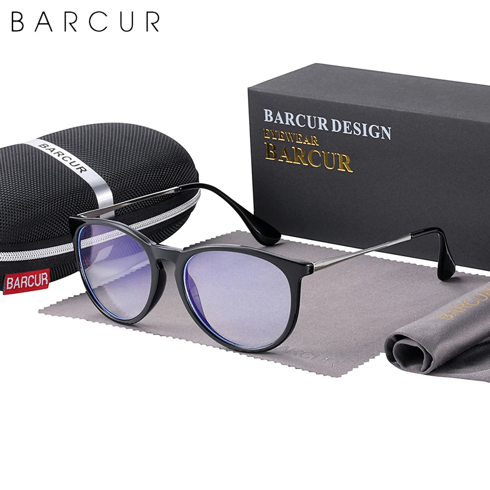 BARCUR Anti Blue Light Computer Glasses Frame Men Glass Frames Women Trend Styles Brand Optical Reading
