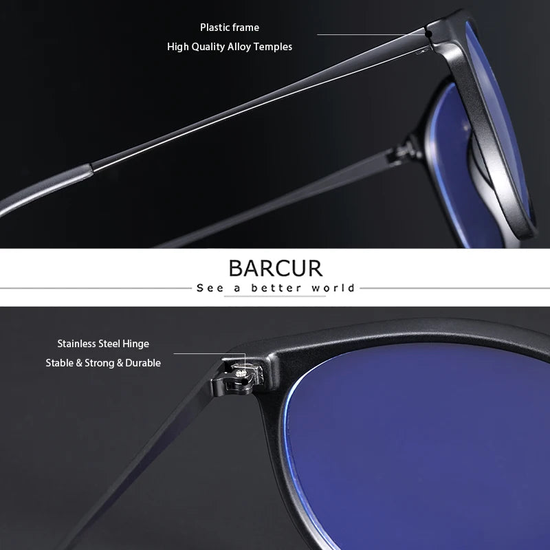 BARCUR Anti Blue Light Computer Glasses Frame Men Glass Frames Women Trend Styles Brand Optical Reading