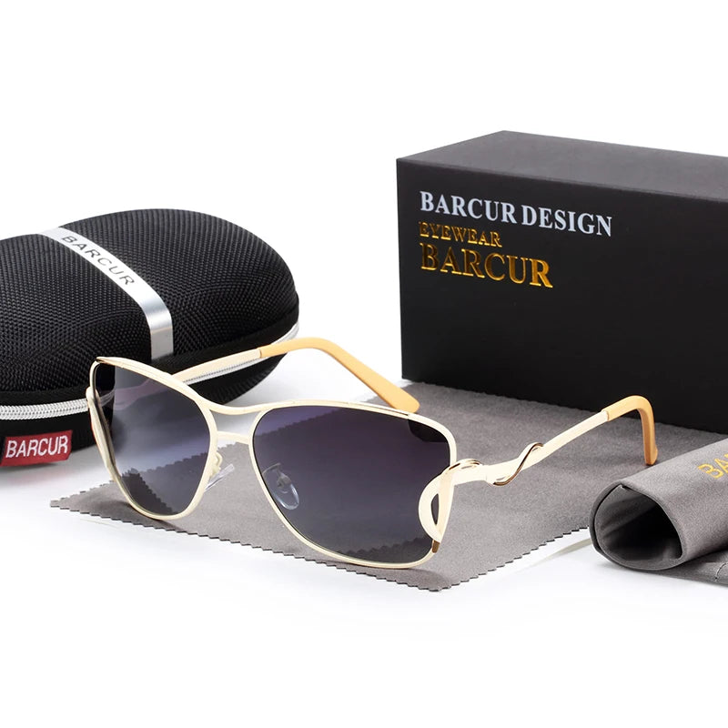 BARCUR Women's Sunglasses Oversized Shade Sun glasses Women Polarizing Glasses Gradient Lens UV400 Protection oculos lunette de