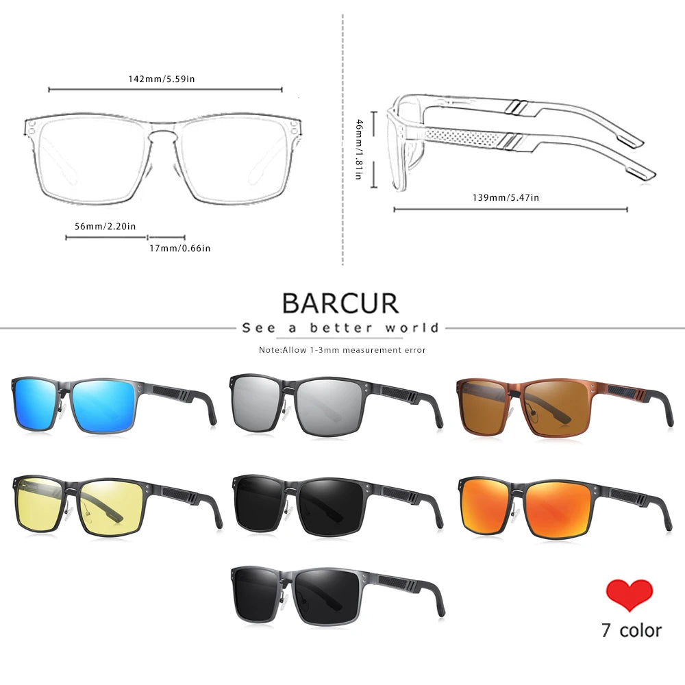 BARCUR Hot Black Goggle Male Sunglasses Luxury Brand Men Glasses Women Sun glasses UV400 Retro Style