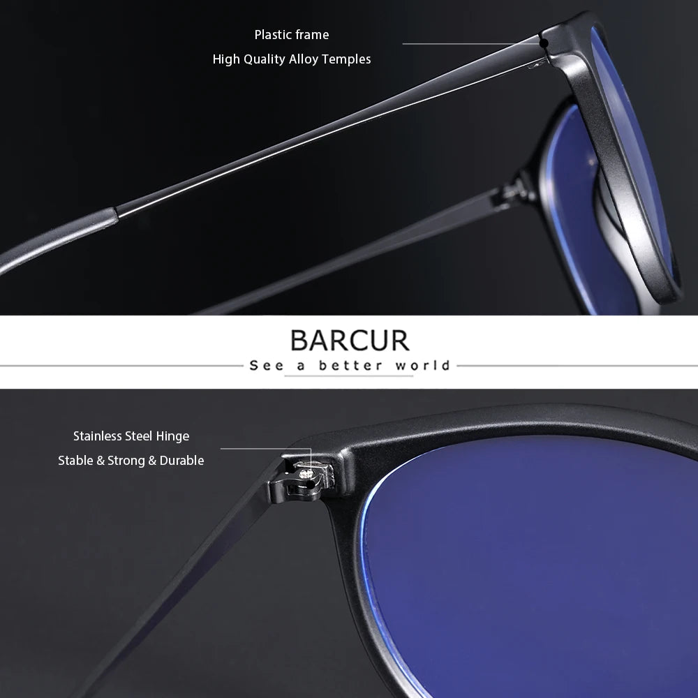 BARCUR Anti Blue Light Computer Glasses Frame Men Glass Frames Women Trend Styles Brand Optical Reading