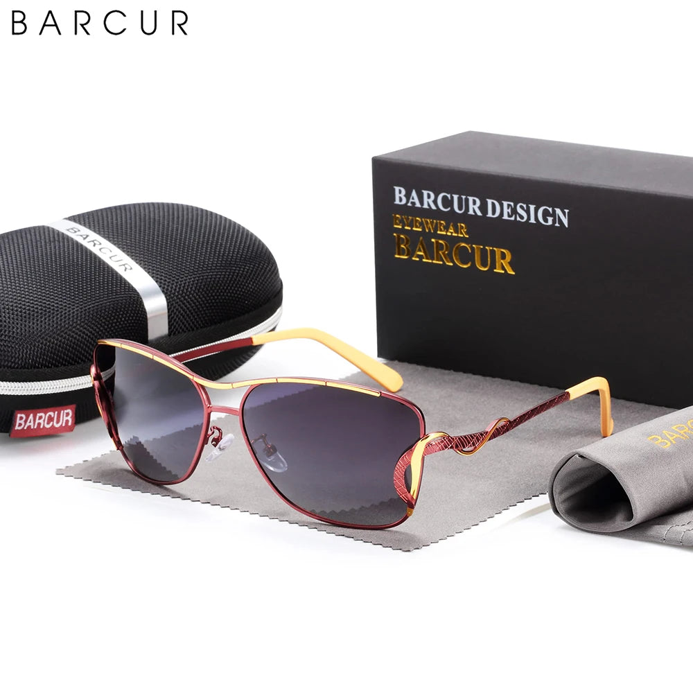 BARCUR Women's Sunglasses Oversized Shade Sun glasses Women Polarizing Glasses Gradient Lens UV400 Protection oculos lunette de