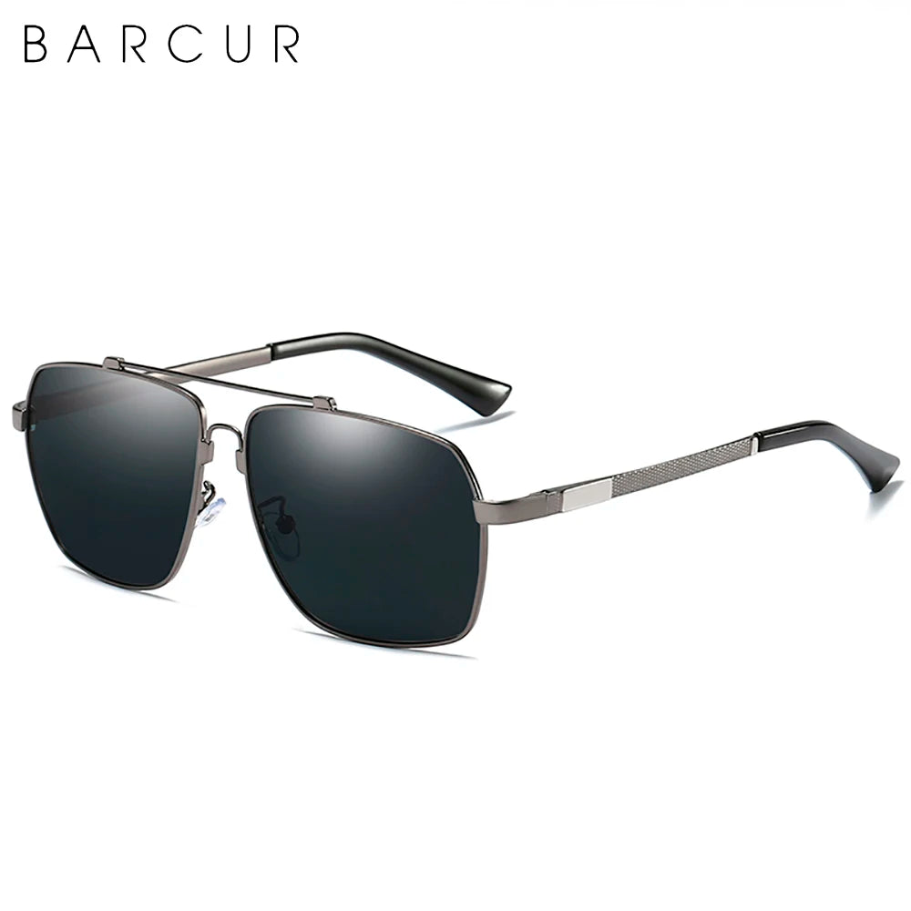 BARCUR Brand Design Titanium Alloy Frame Sunglasses Polarized Men Sun Glasses Women Pilot Eyewear Mirror Shades UV400
