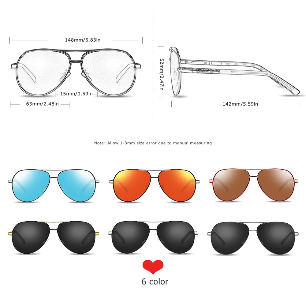 Vintage Aluminum HD Polarized Pilot Sunglasses for Men – UV400 Driving Eyewear