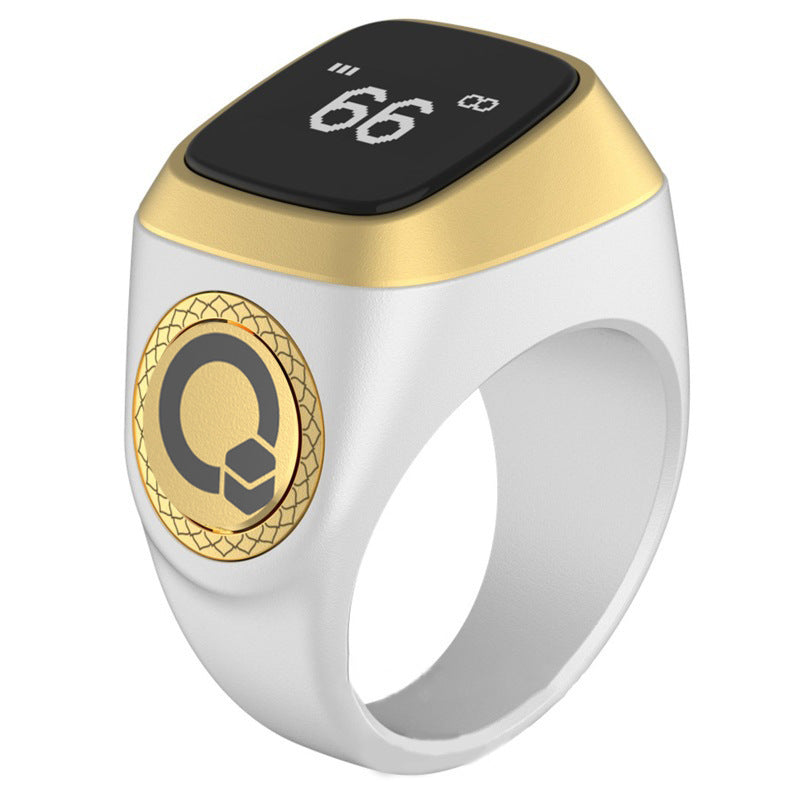 iQIBLA Smart Zikr Ring – Bluetooth Tasbih Counter with OLED Display & Prayer Time Reminder