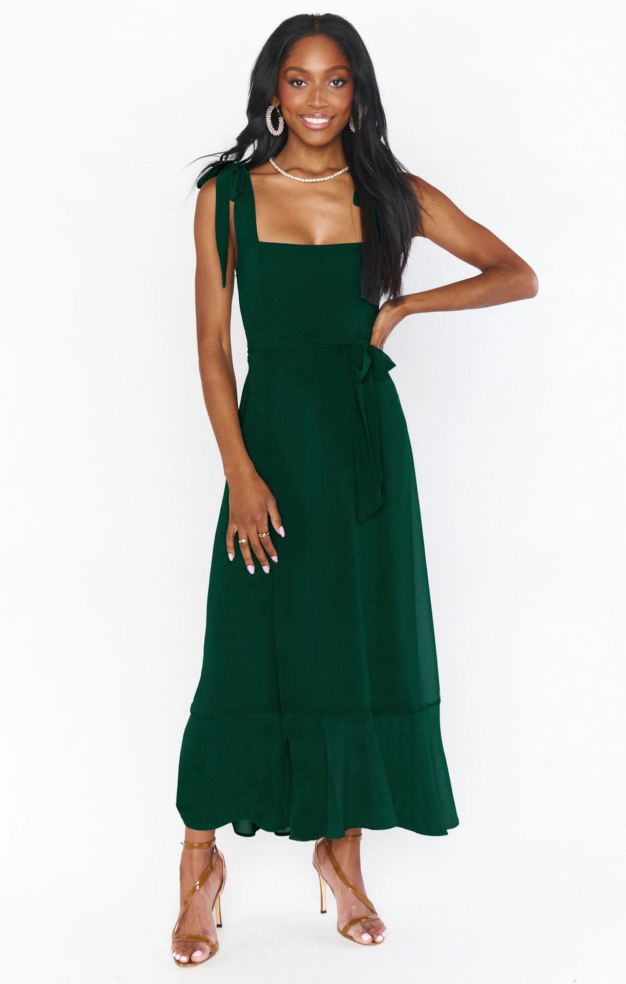 Lace-Up Suspender Split Dress – Summer Ruffled Beach Dress for Women