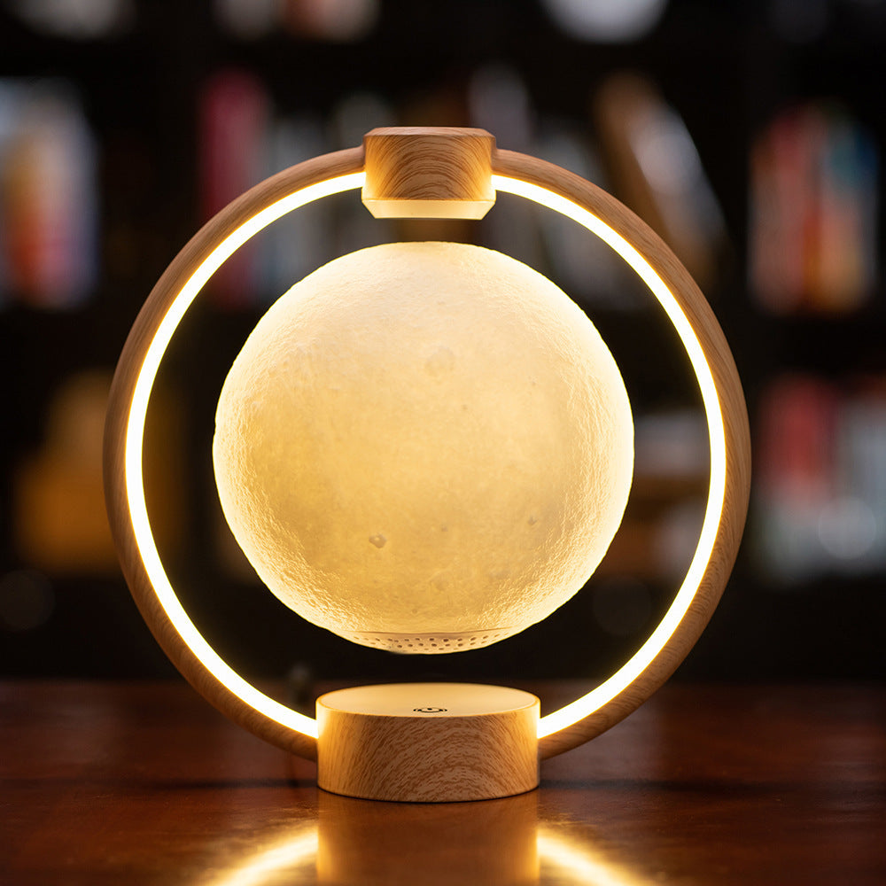 Maglev Moon Light Bluetooth 3D Stereo Speaker – Floating Colorful LED Moon Lamp