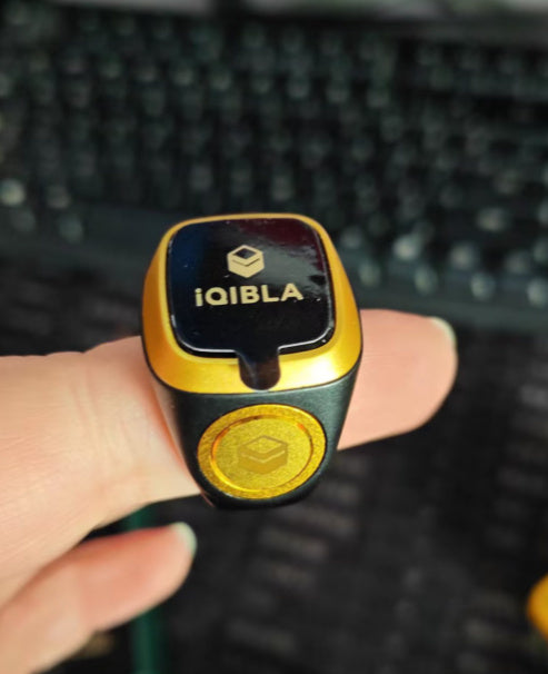 iQIBLA Smart Zikr Ring – Bluetooth Tasbih Counter with OLED Display & Prayer Time Reminder