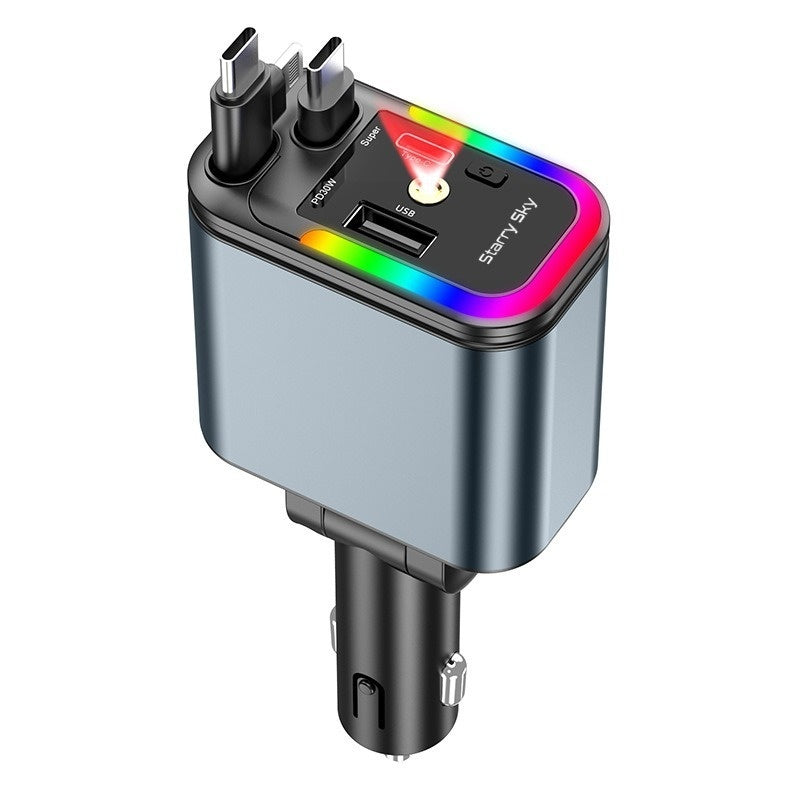 Starry Sky Car Charger 120W Mobile Phone Flexible Wire Car Usb Cigarette Lighter