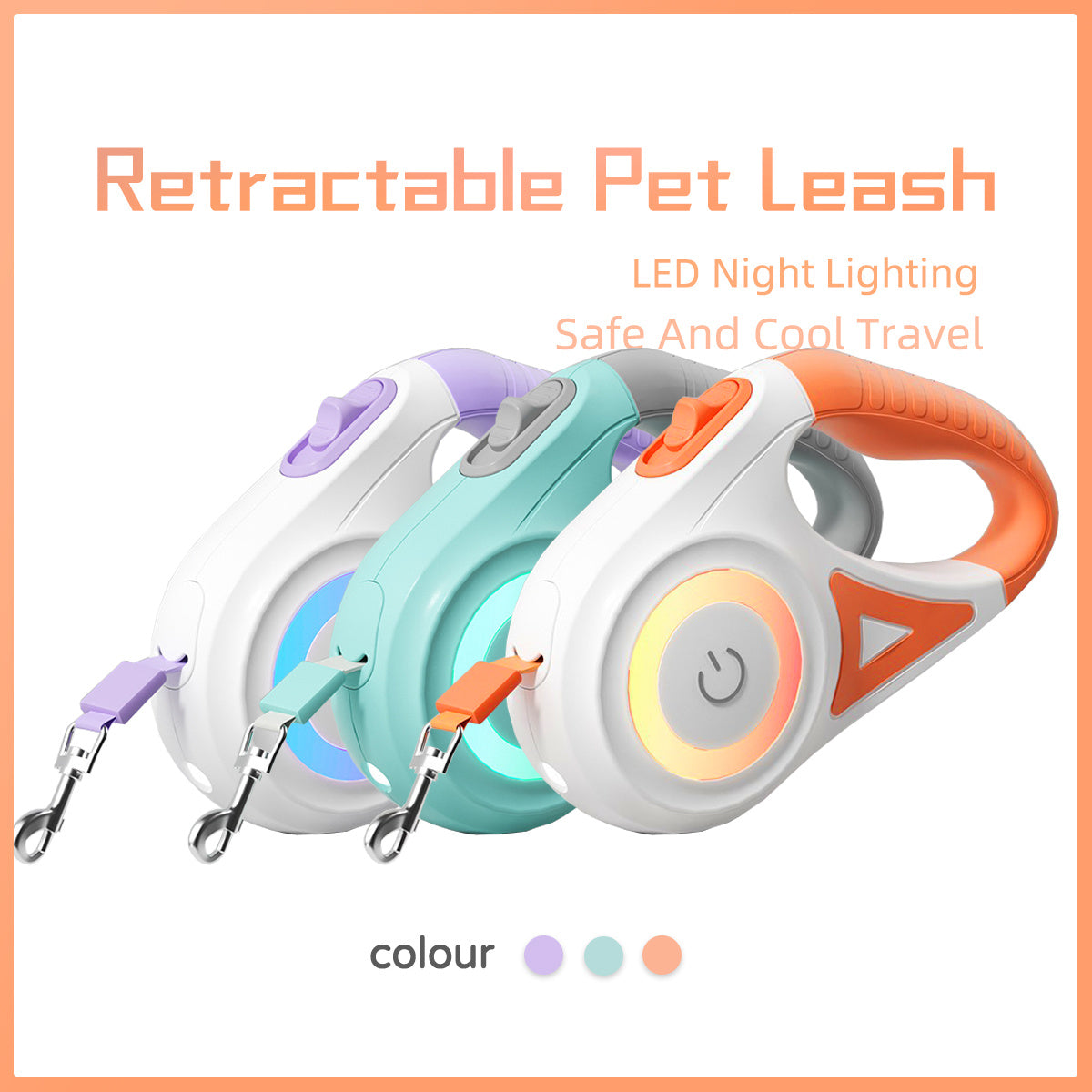 Dog Leash Retractable Leash and Dog Collar – Automatic Pet Traction Rope for Small & Medium Dogs