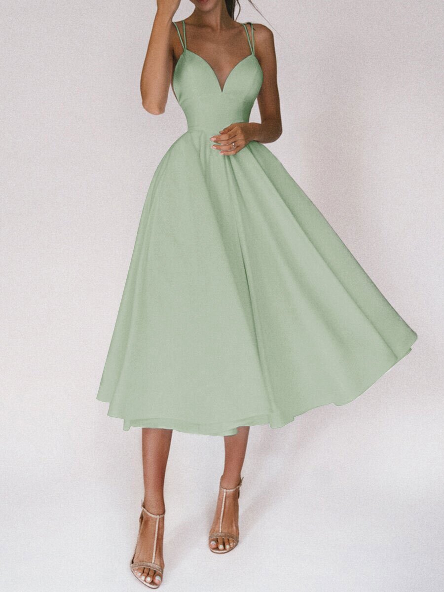 Sexy V-neck Suspender A-Line Long Dress – Summer Elegant Pullover Dress for Women