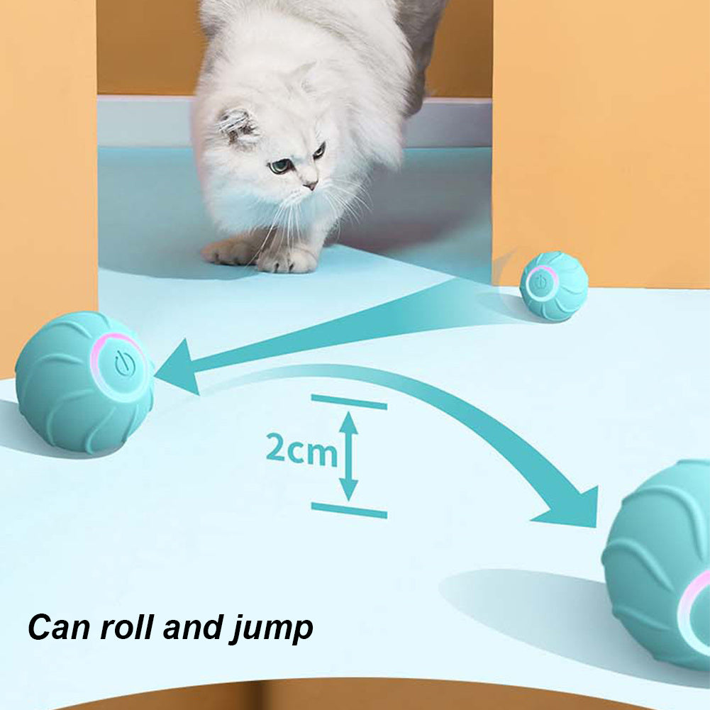 Interactive Automatic Bouncing Cat Toy Ball – USB Rechargeable Jumping Ball for Indoor Kittens & Cats
