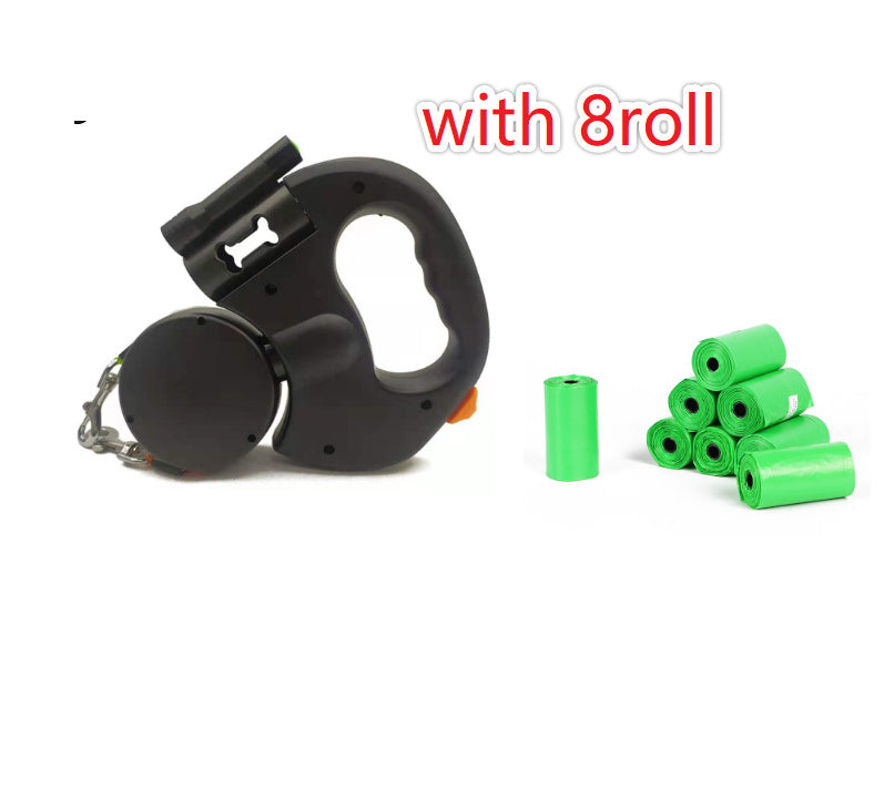 Retractable Dog Leash for Small Dogs – Reflective Dual Pet Leash with 360° Swivel & Lights