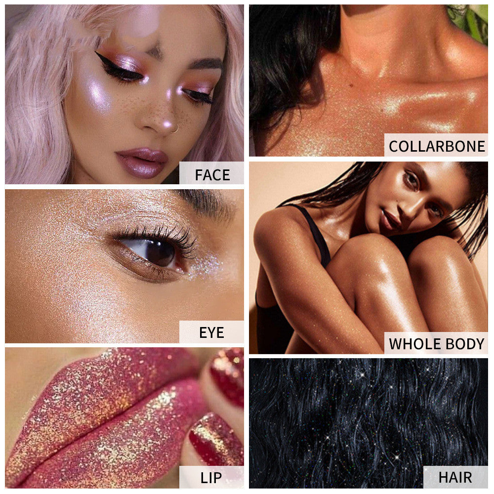 Puff Highlighter Powder – Long-Lasting Glow with Sponge Tip Applicator (3 Shades)