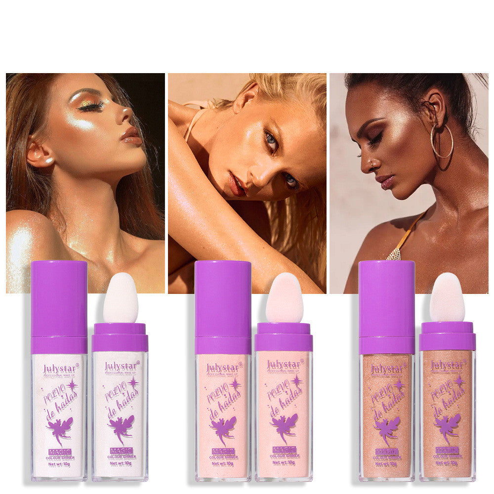 Puff Highlighter Powder – Long-Lasting Glow with Sponge Tip Applicator (3 Shades)