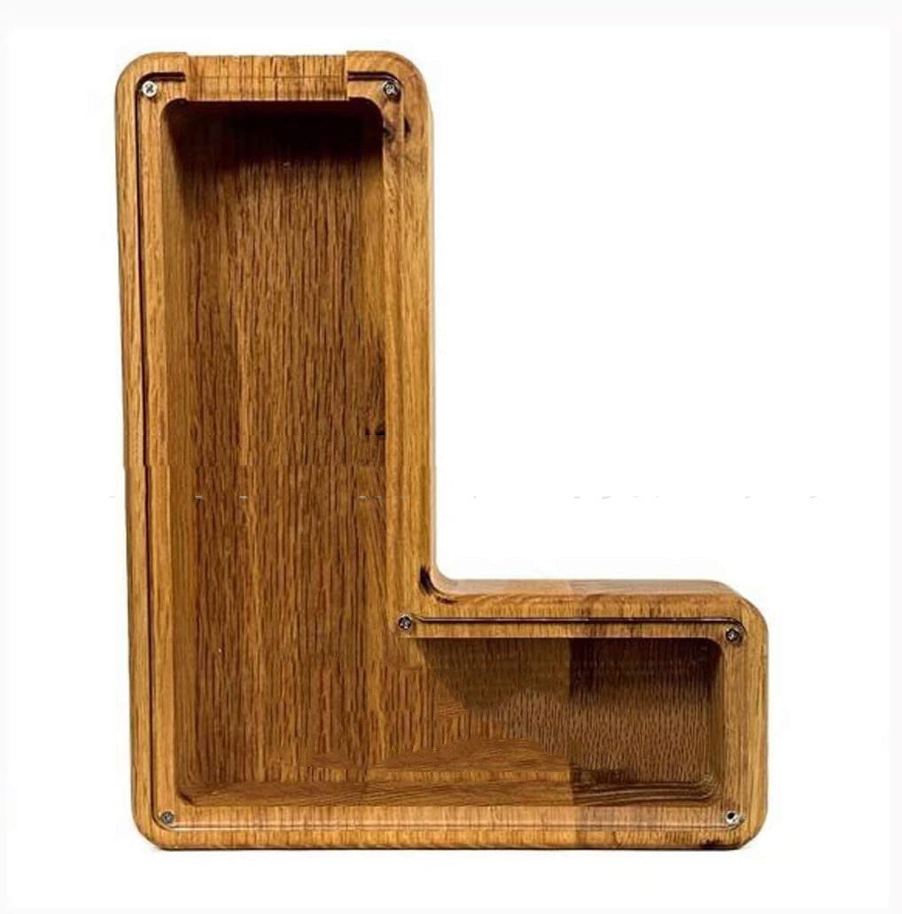 Nordic Wooden Letter Piggy Bank – Handmade Alphabet Coin Box (A–Z)