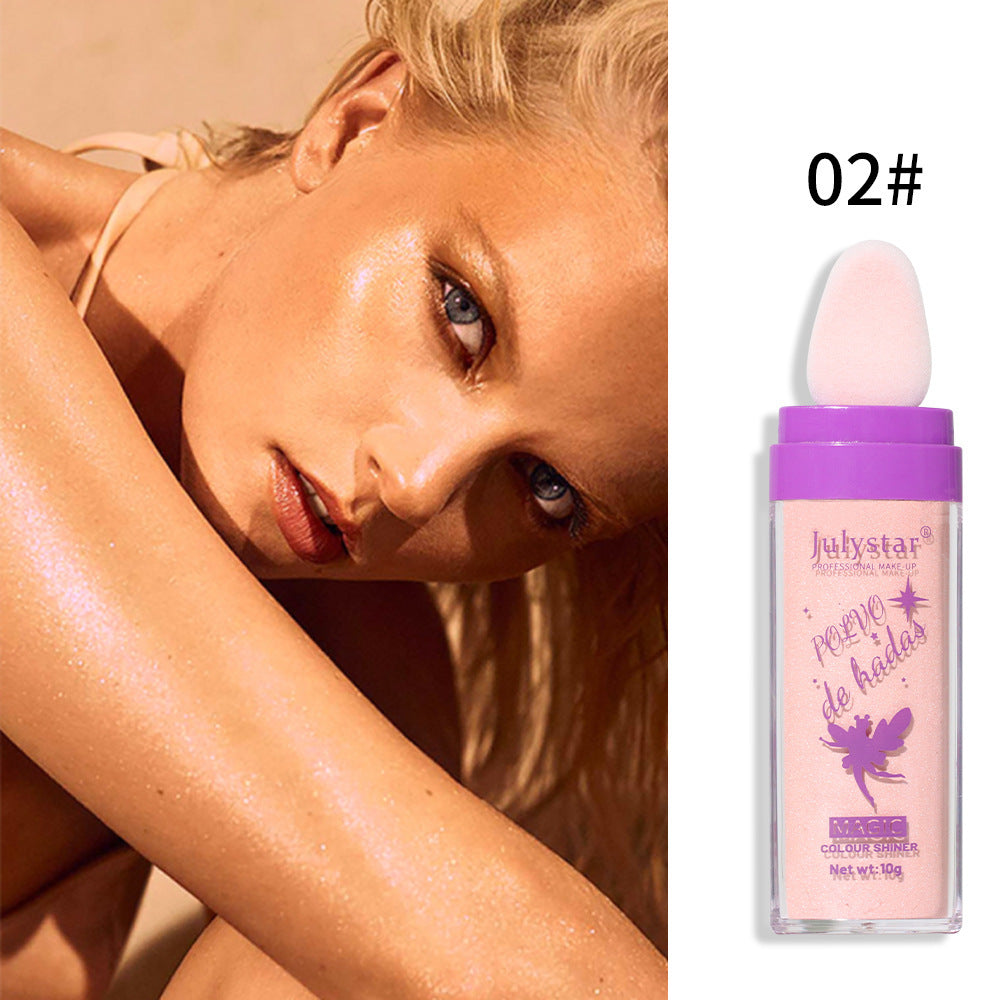 Puff Highlighter Powder – Long-Lasting Glow with Sponge Tip Applicator (3 Shades)