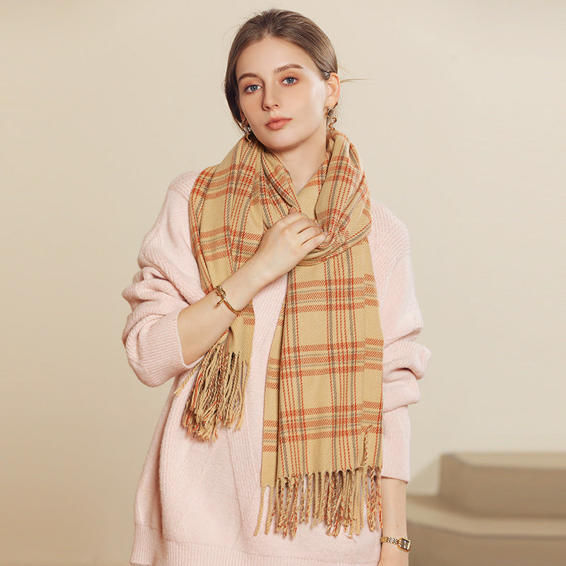 Women's Soft Printed Imitation Cashmere Scarf – Korean Style