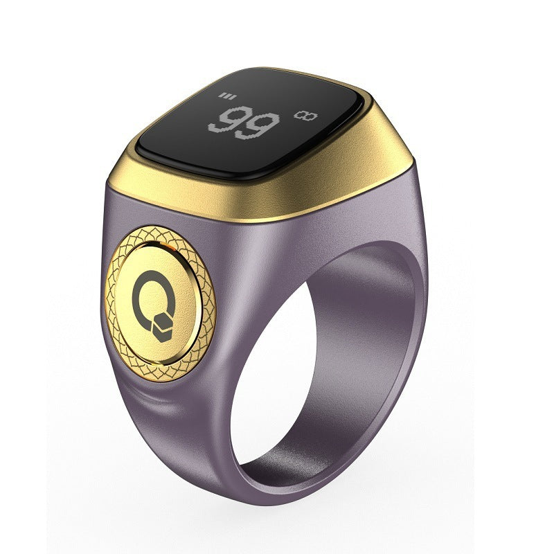 iQIBLA Smart Zikr Ring – Bluetooth Tasbih Counter with OLED Display & Prayer Time Reminder