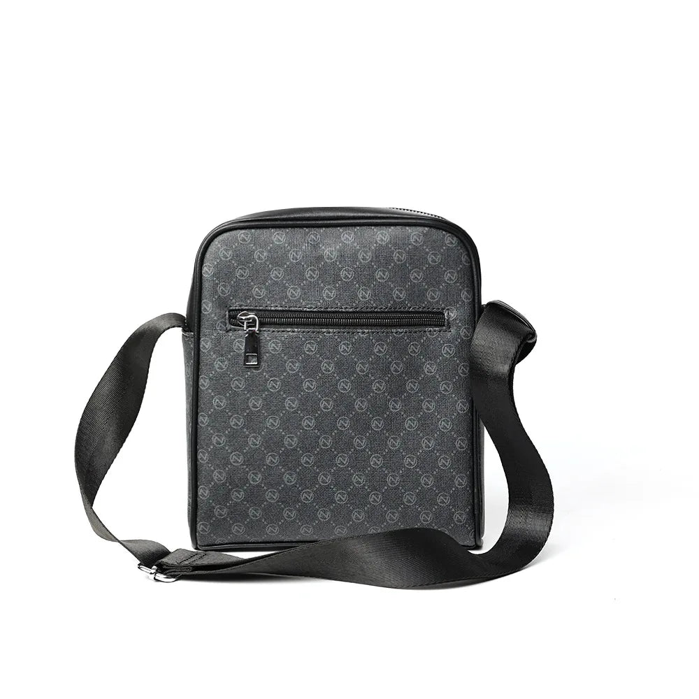 Square Crossbody Bag – Men's Luxury Plaid Letter Print Sling Messenger Bag