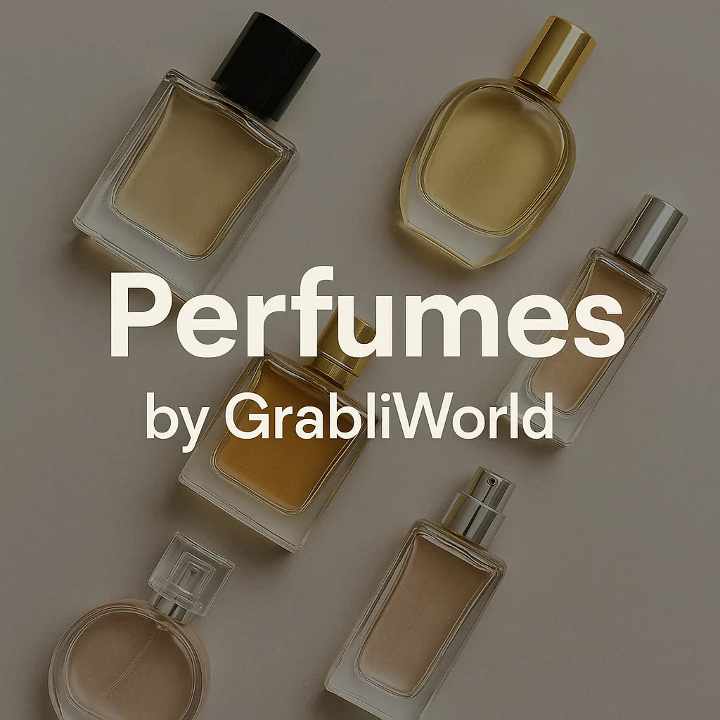 “GrabliWorld premium perfume collection display”