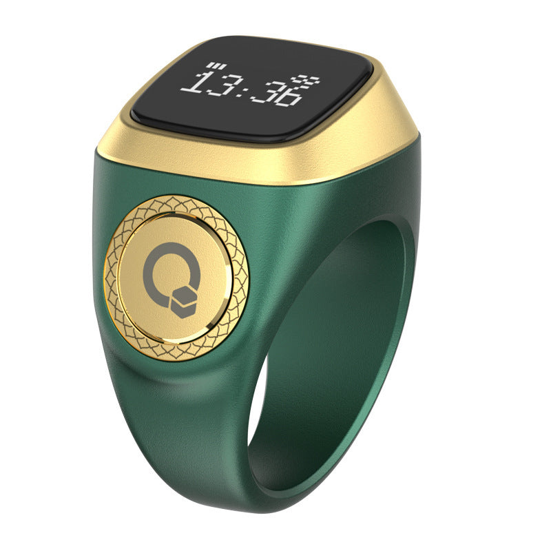 iQIBLA Smart Zikr Ring – Bluetooth Tasbih Counter with OLED Display & Prayer Time Reminder