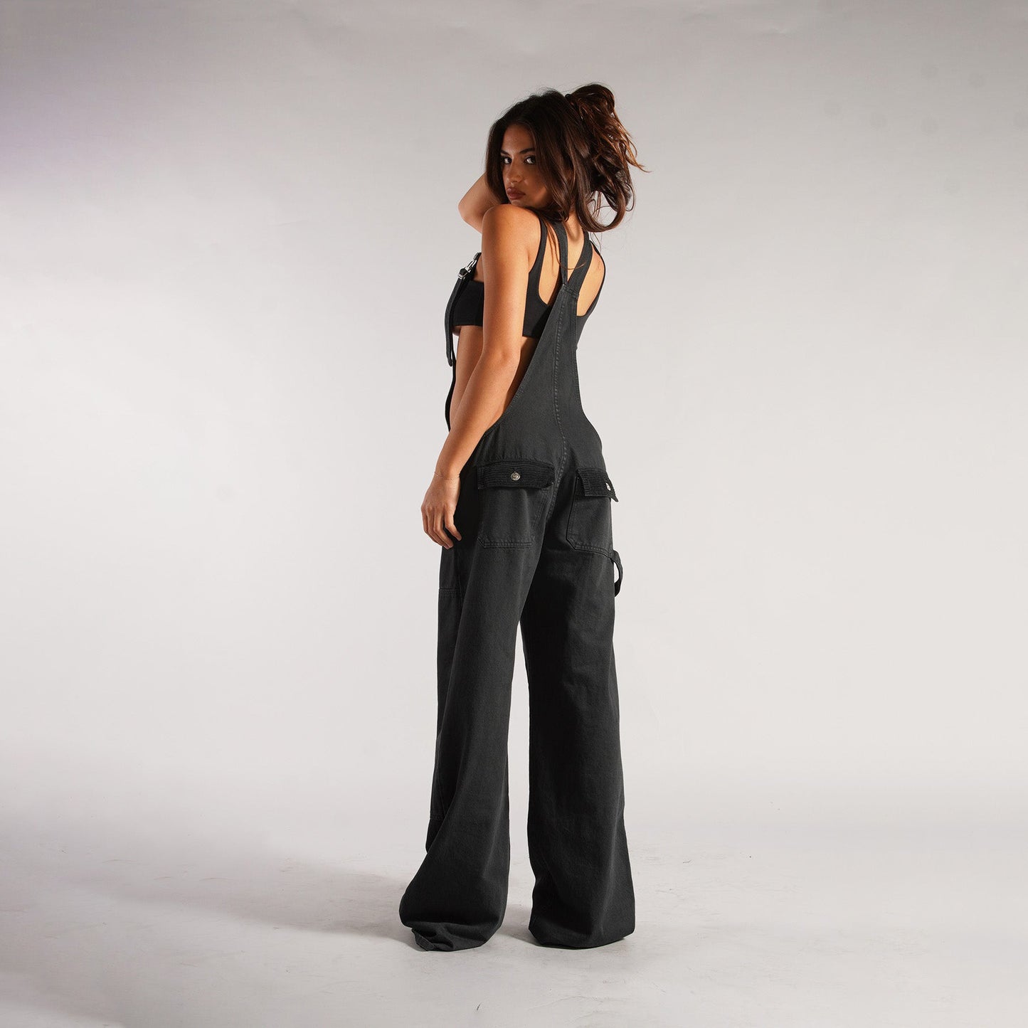Y2K Zipper Denim Overalls With Pockets, Loose Suspender Jumpsuit ,Jeans Pants.