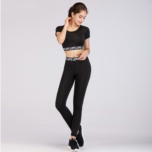 Printed navel short-sleeved quick-drying dance dress