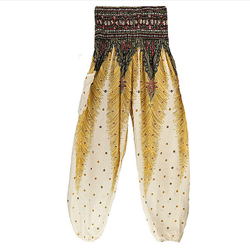 Peacock Yoga Pants Waist Pants