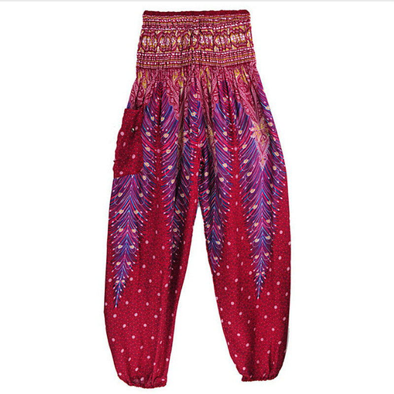 Peacock Yoga Pants Waist Pants