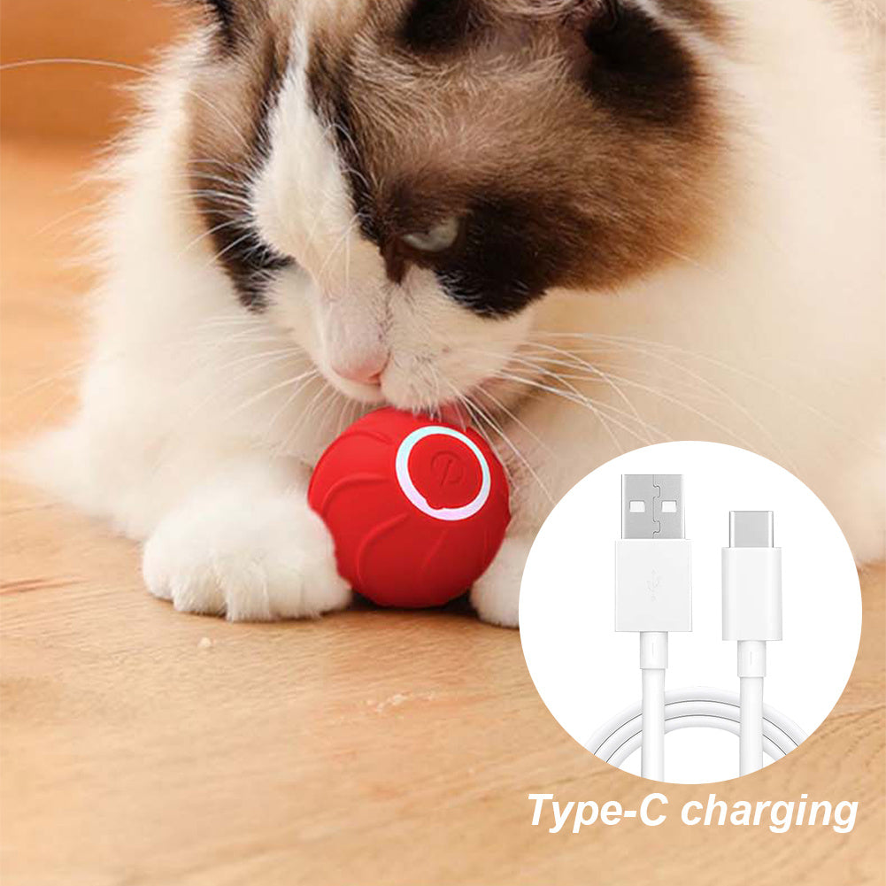 Interactive Automatic Bouncing Cat Toy Ball – USB Rechargeable Jumping Ball for Indoor Kittens & Cats