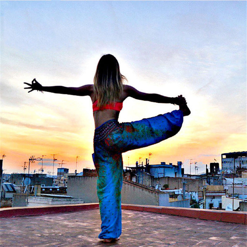 Peacock Yoga Pants Waist Pants