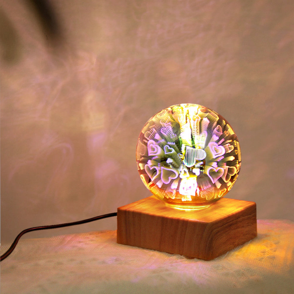 USB 3D Firework Crystal Ball Night Light – Romantic LED Starry Glow